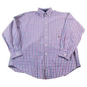Tommy Hilfiger Shirt Mens Large Multi Plaid Long Sleeve Collared Button-Down